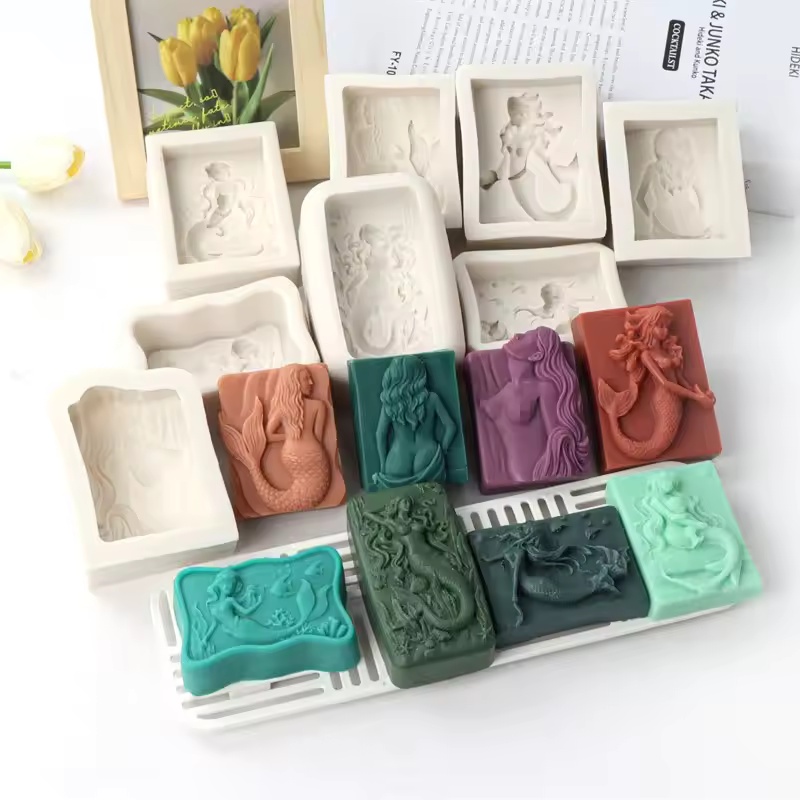Soap Making Instructions - Rectangle Ocean-Style 3D Mermaid Candle Mold
