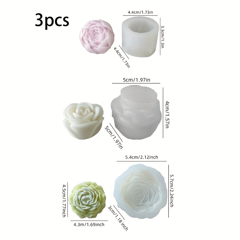 3Set of floral silicone candle - Soap Making Gel recension och pris