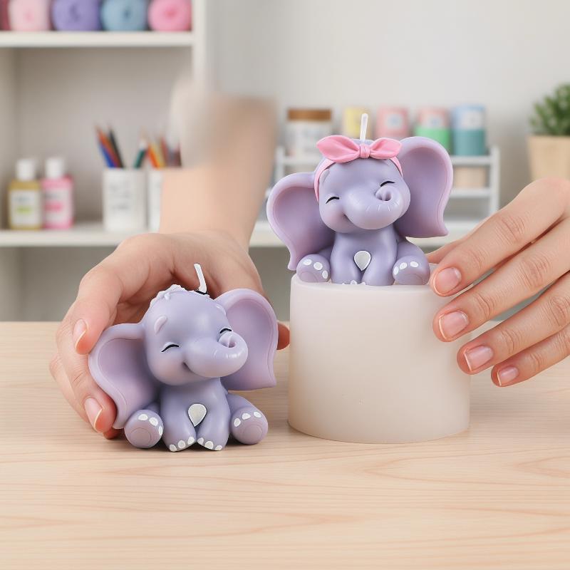 Cute 3D Elephant Silicone Cand - Soap Making Oven recension och pris