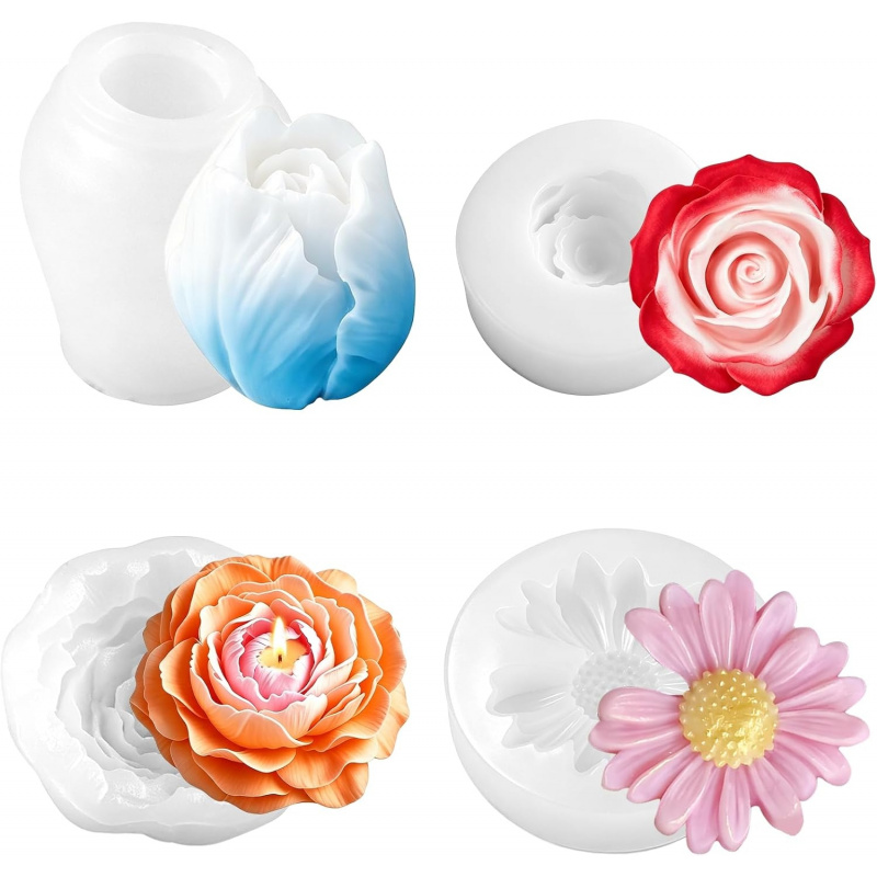 Floral silicone candle mold4Se - Soap Making Gel recension och pris