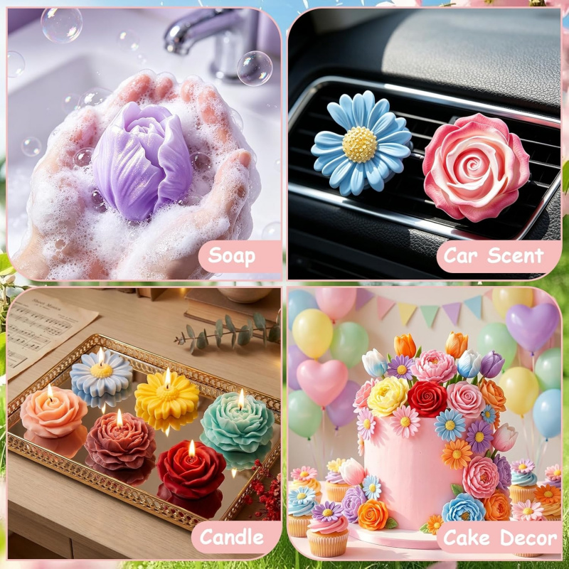 Floral silicone candle mold4Se - Soap Making Gel recension och pris